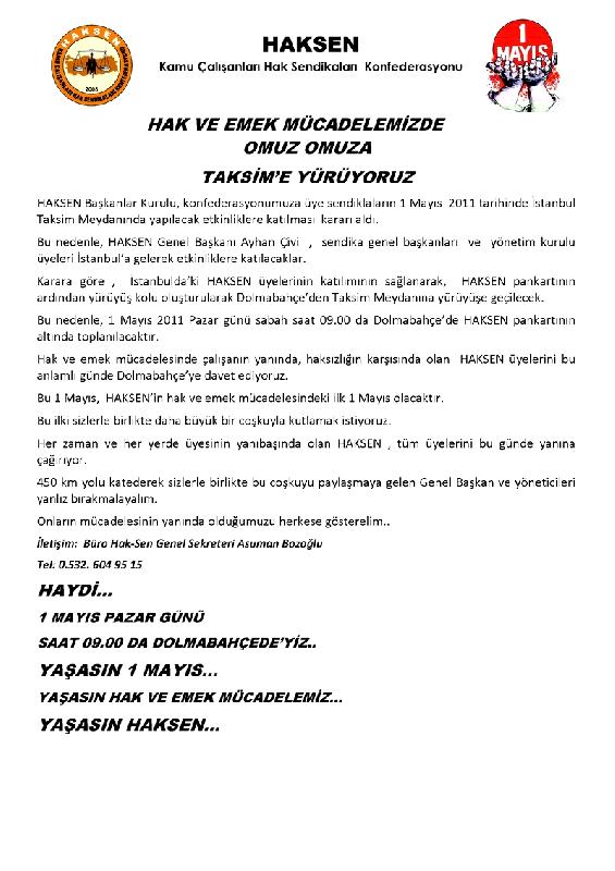 1 Mayıs'ta Taksim'deyiz